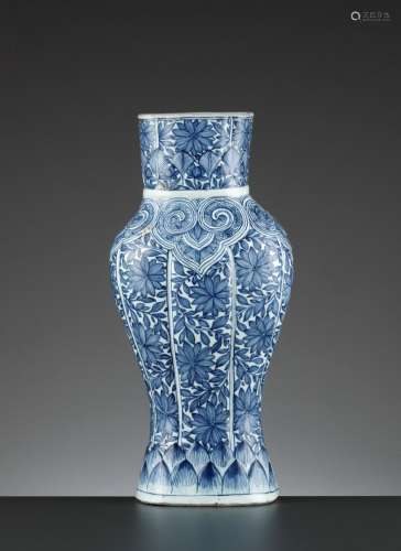 A PAIR OF MOLDED ‘FLORAL’ WALL VASES, KANGXI