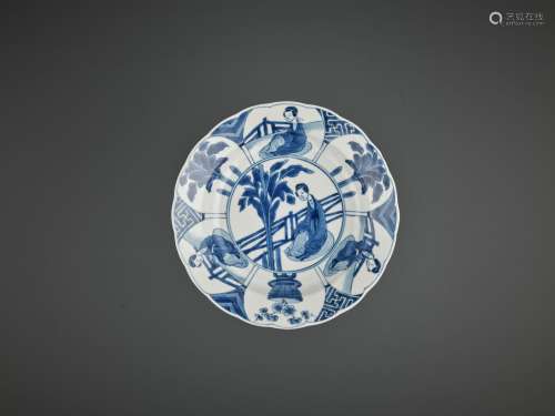 A LOBED ‘LADIES’ DISH, KANGXI MARK AND PERIOD