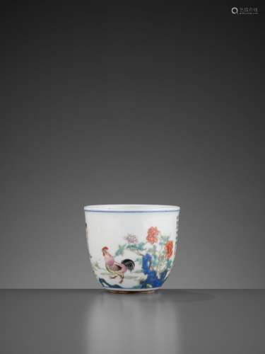 A FAMILLE ROSE PORCELAIN ‘CHICKEN’ CUP, QING DYNASTY