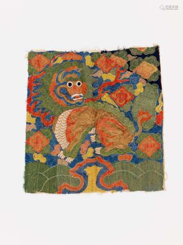 A RARE MILITARY OFFICIAL'S RANK BADGE OF A LION, BUZI, LATE MING DYNASTY