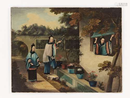 ‘PICKING FLOWERS’, CHINESE SCHOOL, 19TH CENTURY