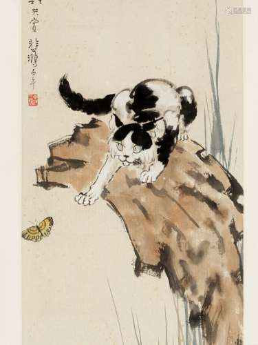 ‘CAT AND BUTTERFLY’, LINGMAO XIDIE, BY XU BEIHONG (1895-1953)