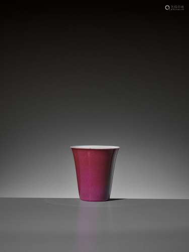 A RUBY-PINK ENAMELED CUP, LATE QING TO REPUBLIC