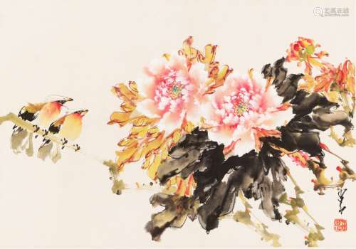‘PEONIES AND BIRDS’ BY ZHAO SHAO’ANG (1905-1988)