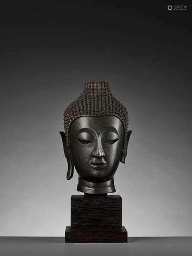 A BRONZE HEAD OF BUDDHA, SUKHOTHAI KINGDOM, CHIEN SEN STYLE