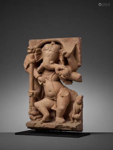 A SANDSTONE STELE OF GANESHA