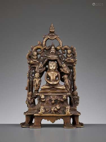 A JAIN BRONZE ALLOY ALTAR SHRINE, GUJARAT, 11TH - 12TH CENTURY