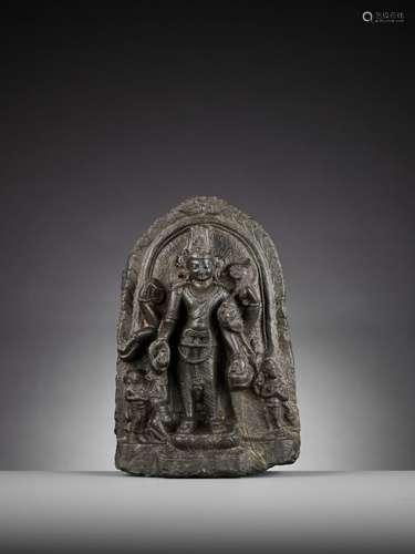 A BLACK STONE STELE OF AVALOKITESHVARA PADMAPANI, PALA PERIOD