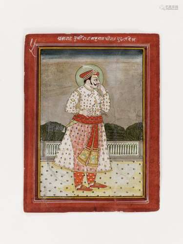 AN INDIAN MINIATURE PAINTING OF A MAHARAJA