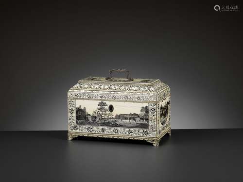 A RARE IVORY-VENEERED CASKET, 18TH-19TH CENTURY