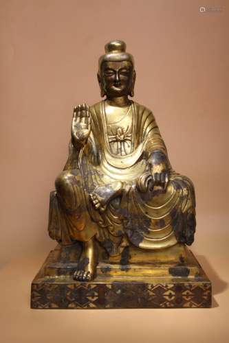 唐代 銅鎏金佛造像