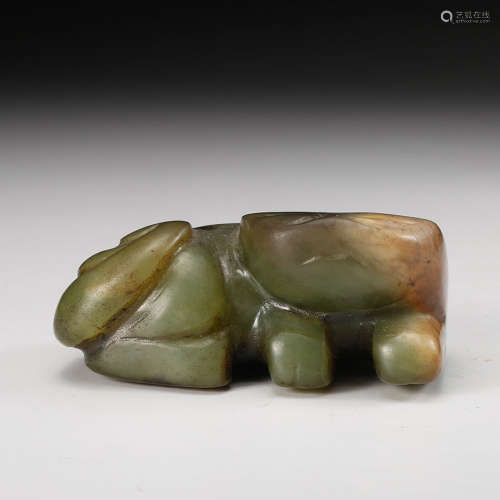 Chinese Celadon Jade Beast
