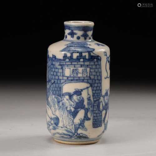Chinese Blue White Snuff Bottle