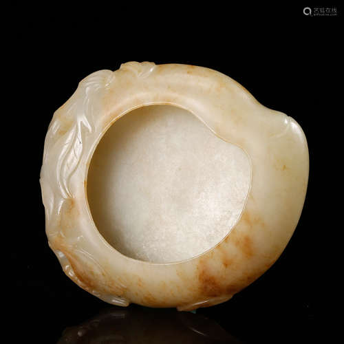 Chinese White Jade Peach Brush Washer