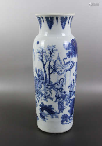 CHINESE Blue White Figurine Porcelain Vase