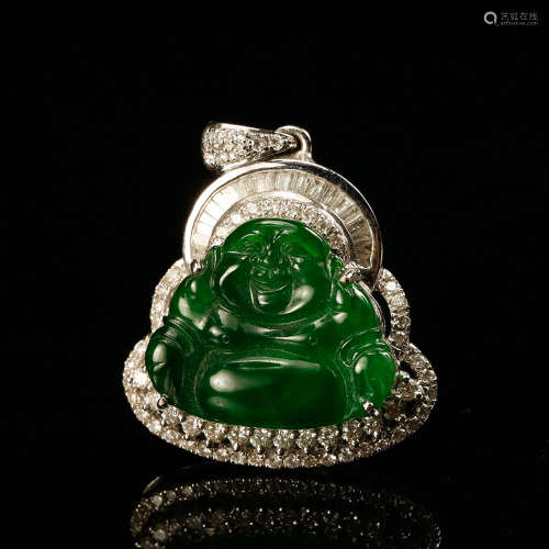 Chinese Jadeite Buddha Pendant