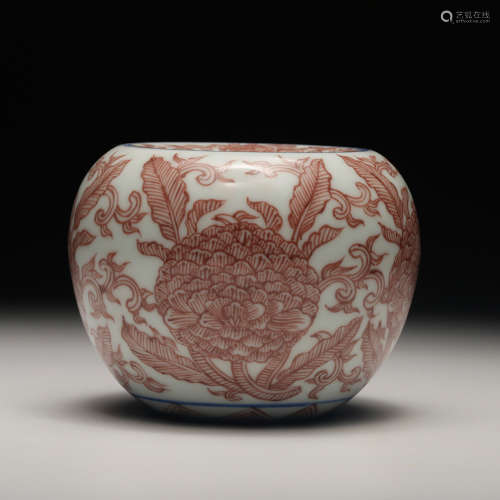 Chinese Iron Red Underglazed Porcelain Water Coupe