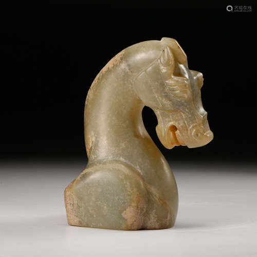 Chinese Celadon Jade Horse