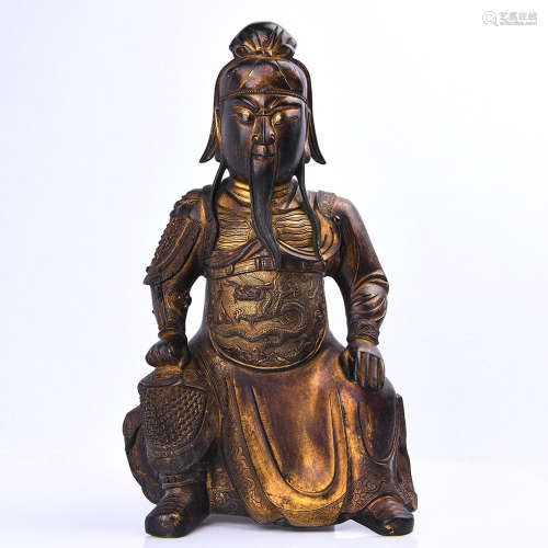 Chinese Gilt Bronze Guandi