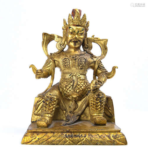 Chinese Gilt Bronze Jambhala