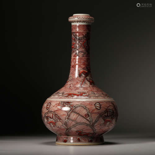 Chinese Iron Red Underglazed Porcelain Vase