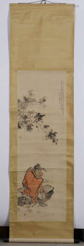 Chinese Ink And Color Scroll Painting