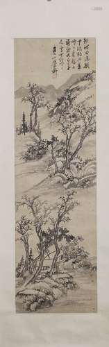 Chinese Ink And Color Scroll Painting