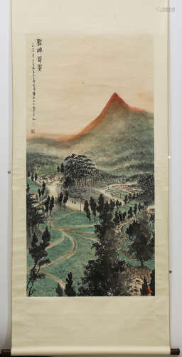 Chinese Ink And Color Landscape Painting, Fu Baosh