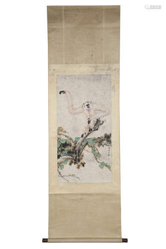 Chinese Ink And Color Scroll Painting