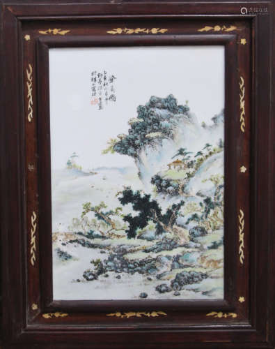 CHINESE Famille Rose Porcelain Plaque, Wan Yeting
