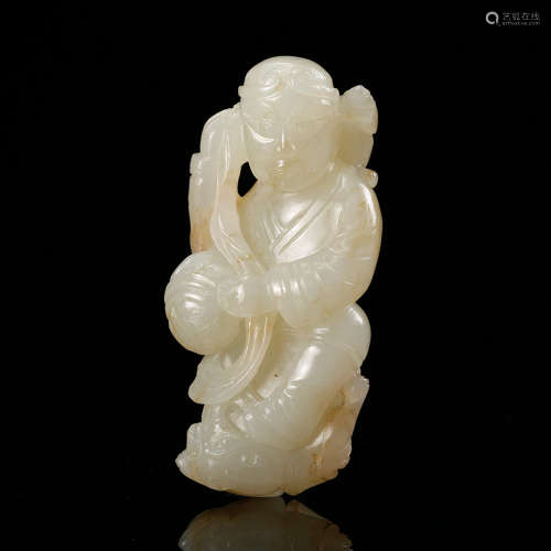 Chinese White Jade Figurine Pendant
