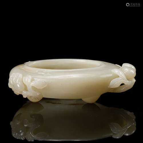 Chinese White Jade Brush Washer