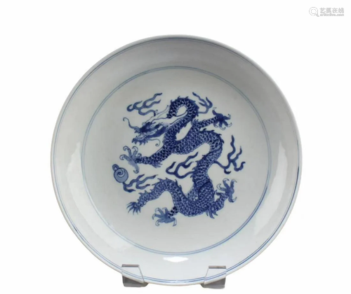 Chinese Blue & White Porcelain Plate