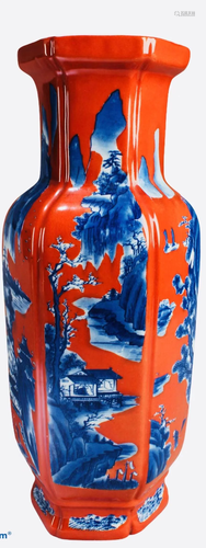 Chinese Hexagonal Shaped Porcelain Vase