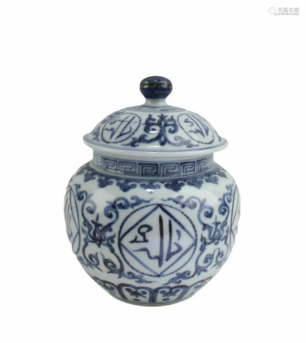 Chinese Blue & White Porcelain Jar