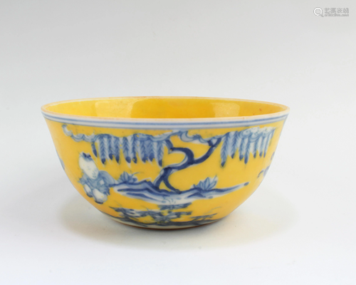 Chinese Famille Jaune Porcelain Cup