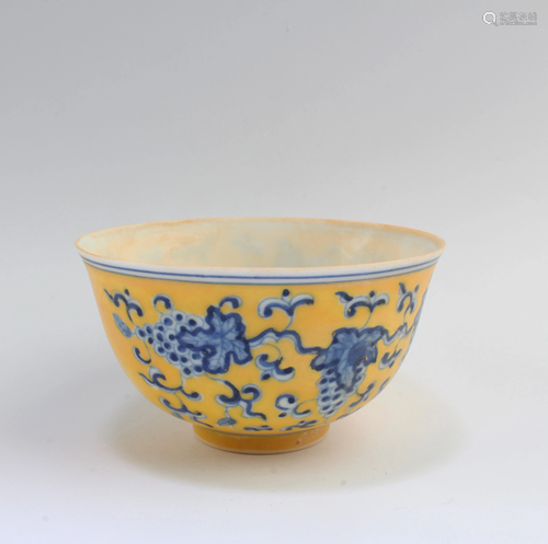 Chinese Famille Jaune Porcelain Cup