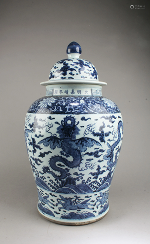 Chinese Blue & White Porcelain Jar