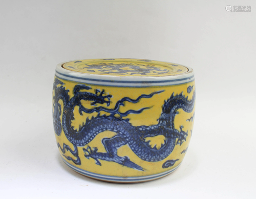 Chinese Famille Jaune Porcelain Cricket Container