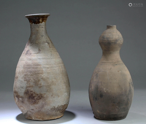 A Group of Two Pottery Vases