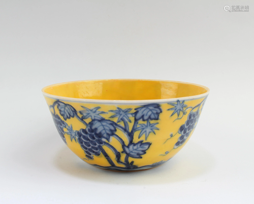 Chinese Famille Jaune Porcelain Cup