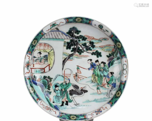 Chinese Famille Verte Porcelain Plate