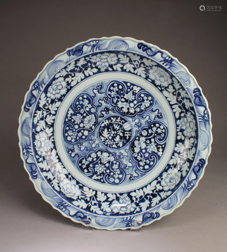 Chinese Blue & White Porcelain Charger