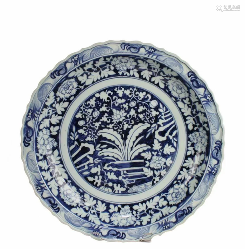 Chinese Blue & White Porcelain Charger