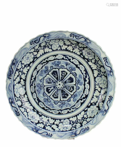 Chinese Blue & White Porcelain Charger