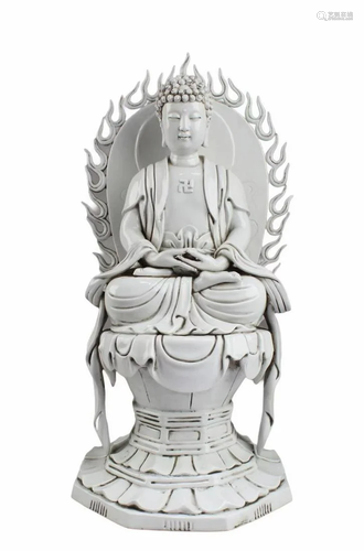 Chinese Blanc De Chine Buddha Statue