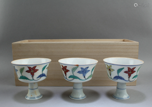 A Group of Three Porcelain Cups