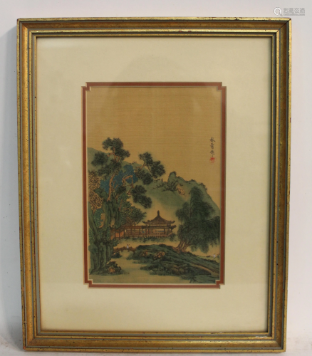Antique Framed Silk Painting