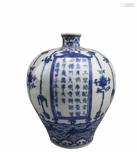 Chinese Blue & White Porcelain Vase