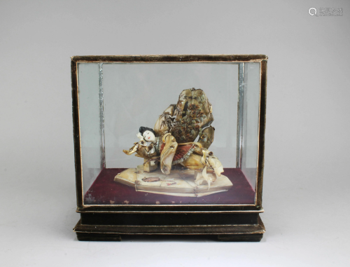 Antique Mother-of-Pearl Figurine Display